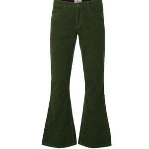 NWOT, Bass Corduroy Dark Green Flair Pants, Size 12, OLIVE GREEN